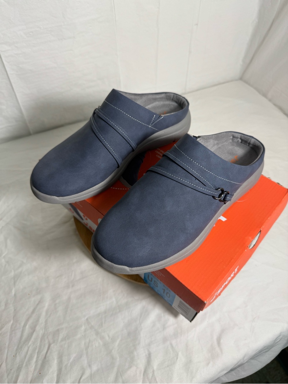 JSport Gina Womens Mule Clogs Size 10 Navy Blue Slip On Comfort Shoes New